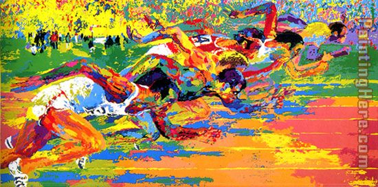 Olympic Track painting - Leroy Neiman Olympic Track art painting